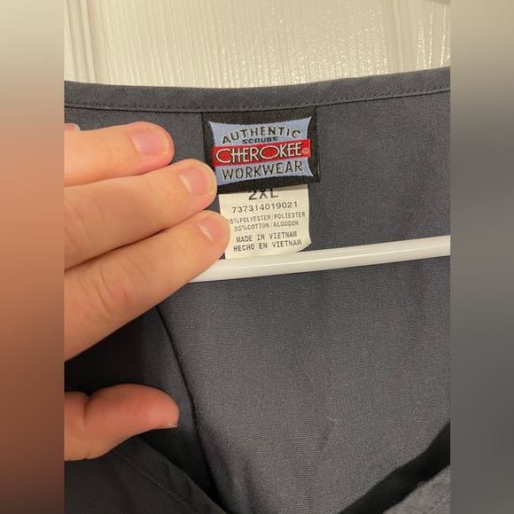 Cherokee Workwear Maternity Scrub Top Size 2XL Charcoal - Picture 3 of 7